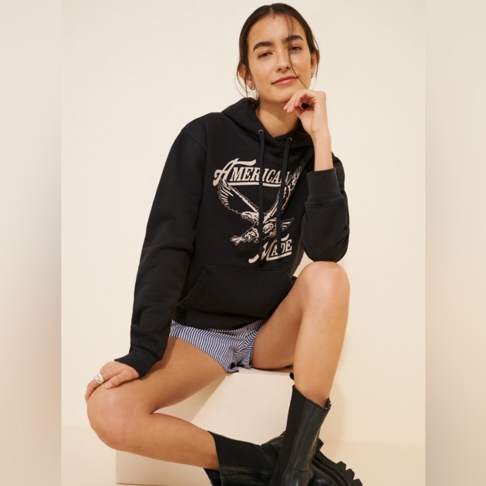 Anthropologie American Made Graphic Hoodie by Original Retro Brand
